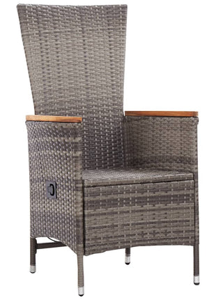 Tuinstoelen 2 st met kussens poly rattan grijs