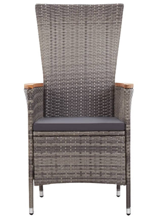 Tuinstoelen 2 st met kussens poly rattan grijs