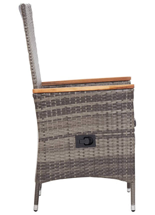 Tuinstoelen 2 st met kussens poly rattan grijs