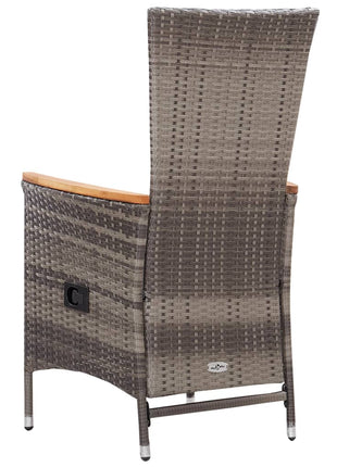Tuinstoelen 2 st met kussens poly rattan grijs
