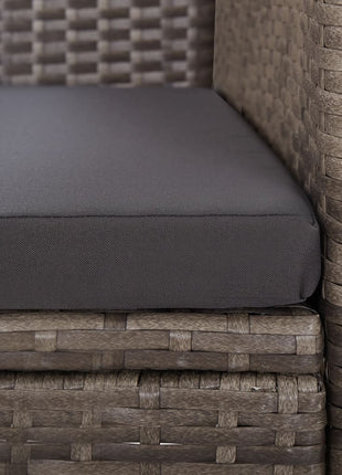 Tuinstoelen 2 st met kussens poly rattan grijs