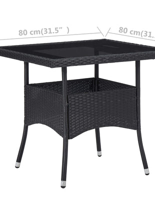 Tuintafel Poly Rattan En Glas