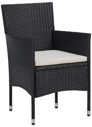 Tuinstoelen 2 st poly rattan zwart
