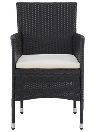 Tuinstoelen 2 st poly rattan zwart