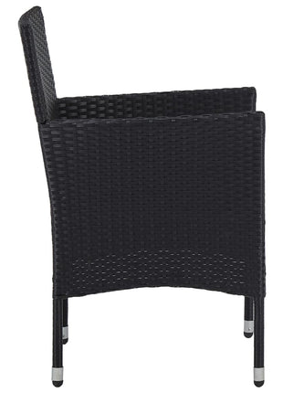 Tuinstoelen 2 st poly rattan zwart