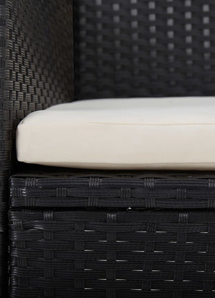 Tuinstoelen 2 st poly rattan zwart