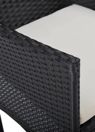 Tuinstoelen 2 st poly rattan zwart
