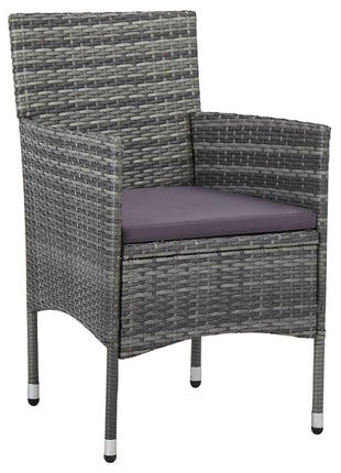 Tuinstoelen 2 st poly rattan grijs