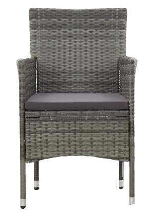 Tuinstoelen 2 st poly rattan grijs