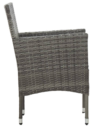 Tuinstoelen 2 st poly rattan grijs