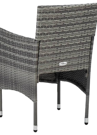 Tuinstoelen 2 st poly rattan grijs