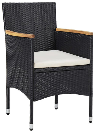 Tuinstoelen 2 st poly rattan zwart