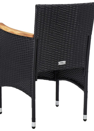 Tuinstoelen 2 st poly rattan zwart