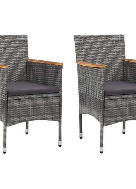 Tuinstoelen 2 st poly rattan grijs