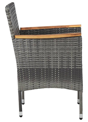 Tuinstoelen 2 st poly rattan grijs