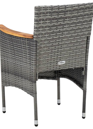 Tuinstoelen 2 st poly rattan grijs