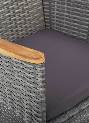 Tuinstoelen 2 st poly rattan grijs