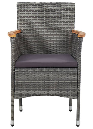 Tuinstoelen 2 st poly rattan grijs