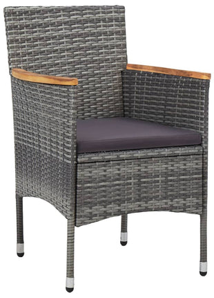 Tuinstoelen 2 st poly rattan grijs
