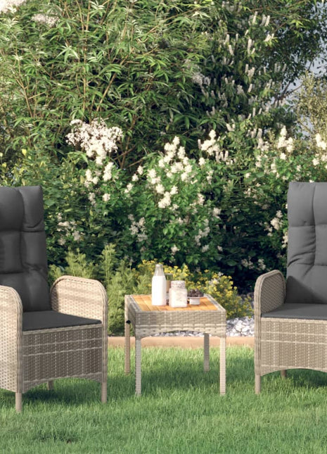 Tuinstoelen 2 st poly rattan grijs