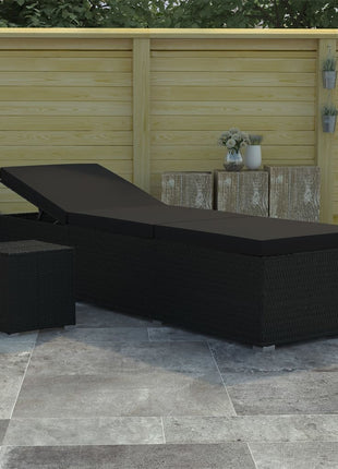 Ligbed Met Kussen En Theetafel Poly Rattan