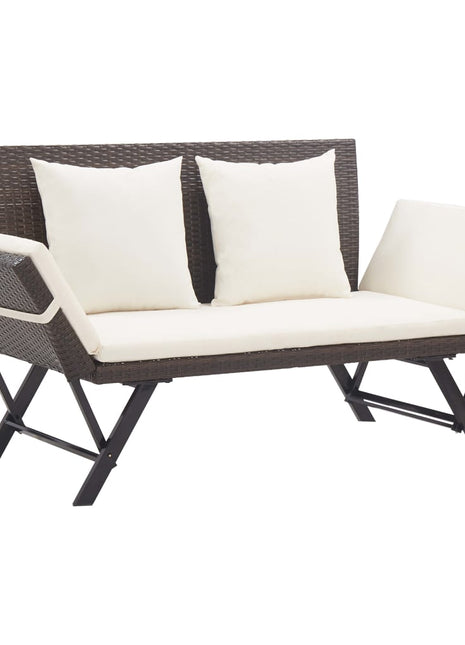 Tuinbank Met Kussens 176 Cm Poly Rattan