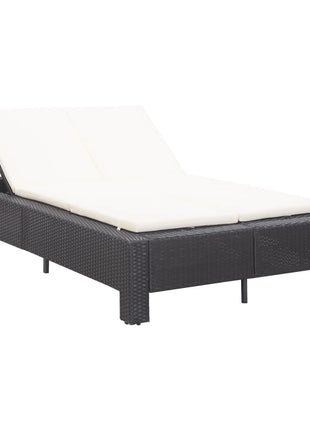 Ligbed Met Kussen 2-Persoons Poly Rattan