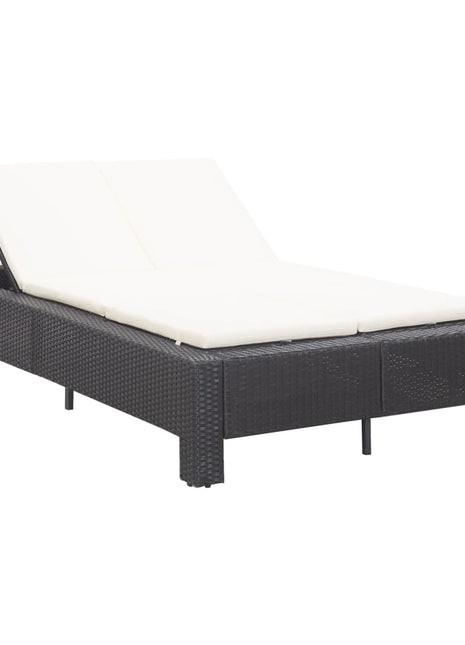 Ligbed Met Kussen 2-Persoons Poly Rattan