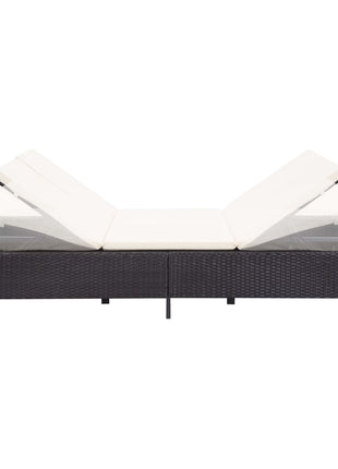 Ligbed Met Kussen 2-Persoons Poly Rattan