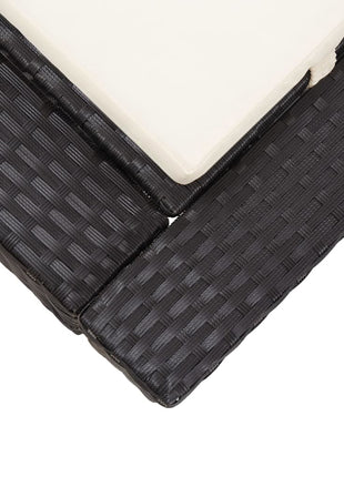 Ligbed Met Kussen 2-Persoons Poly Rattan