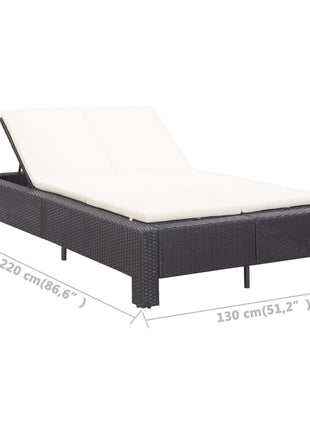 Ligbed Met Kussen 2-Persoons Poly Rattan