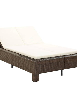 Ligbed Met Kussen 2-Persoons Poly Rattan