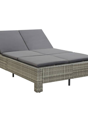 Ligbed Met Kussen 2-Persoons Poly Rattan