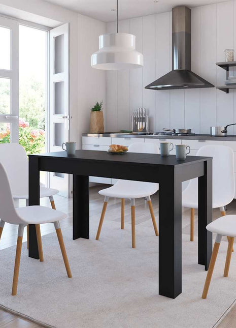 Eettafel 120x60x76 cm bewerkt hout zwart