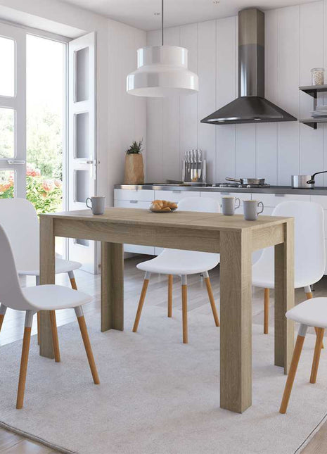 Eettafel 120x60x76 cm bewerkt hout sonoma eikenkleurig