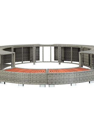 Hottub-ombouw poly rattan grijs