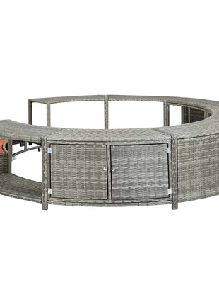 Hottub-ombouw poly rattan grijs