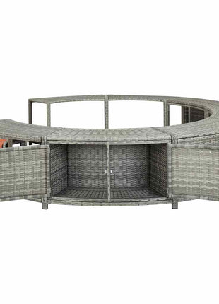 Hottub-ombouw poly rattan grijs