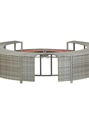 Hottub-ombouw poly rattan grijs