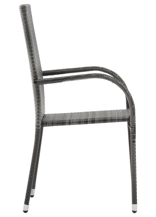 Tuinstoelen stapelbaar 2 st poly rattan grijs
