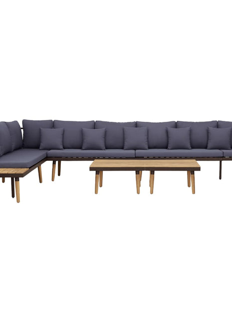 Loungeset 8-Zits Met Kussens Massief Acaciahout