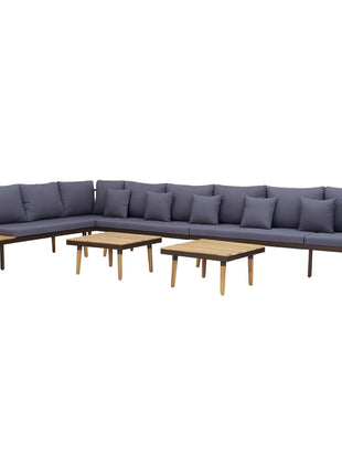 Loungeset 8-Zits Met Kussens Massief Acaciahout