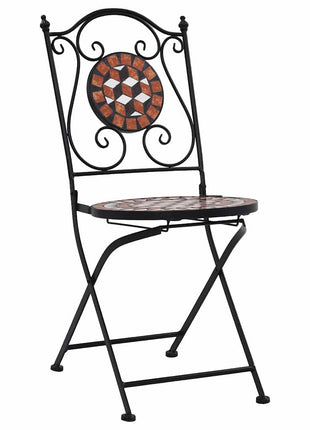 Bistrostoelen mozaïek 2 st keramiek bruin