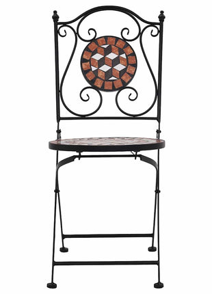 Bistrostoelen mozaïek 2 st keramiek bruin