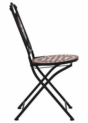 Bistrostoelen mozaïek 2 st keramiek bruin