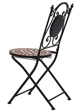 Bistrostoelen mozaïek 2 st keramiek bruin