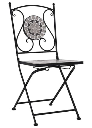 Bistrostoelen mozaïek 2 st grijs