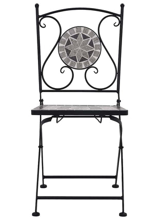 Bistrostoelen mozaïek 2 st grijs