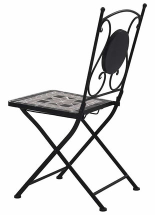 Bistrostoelen mozaïek 2 st grijs