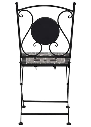 Bistrostoelen mozaïek 2 st grijs